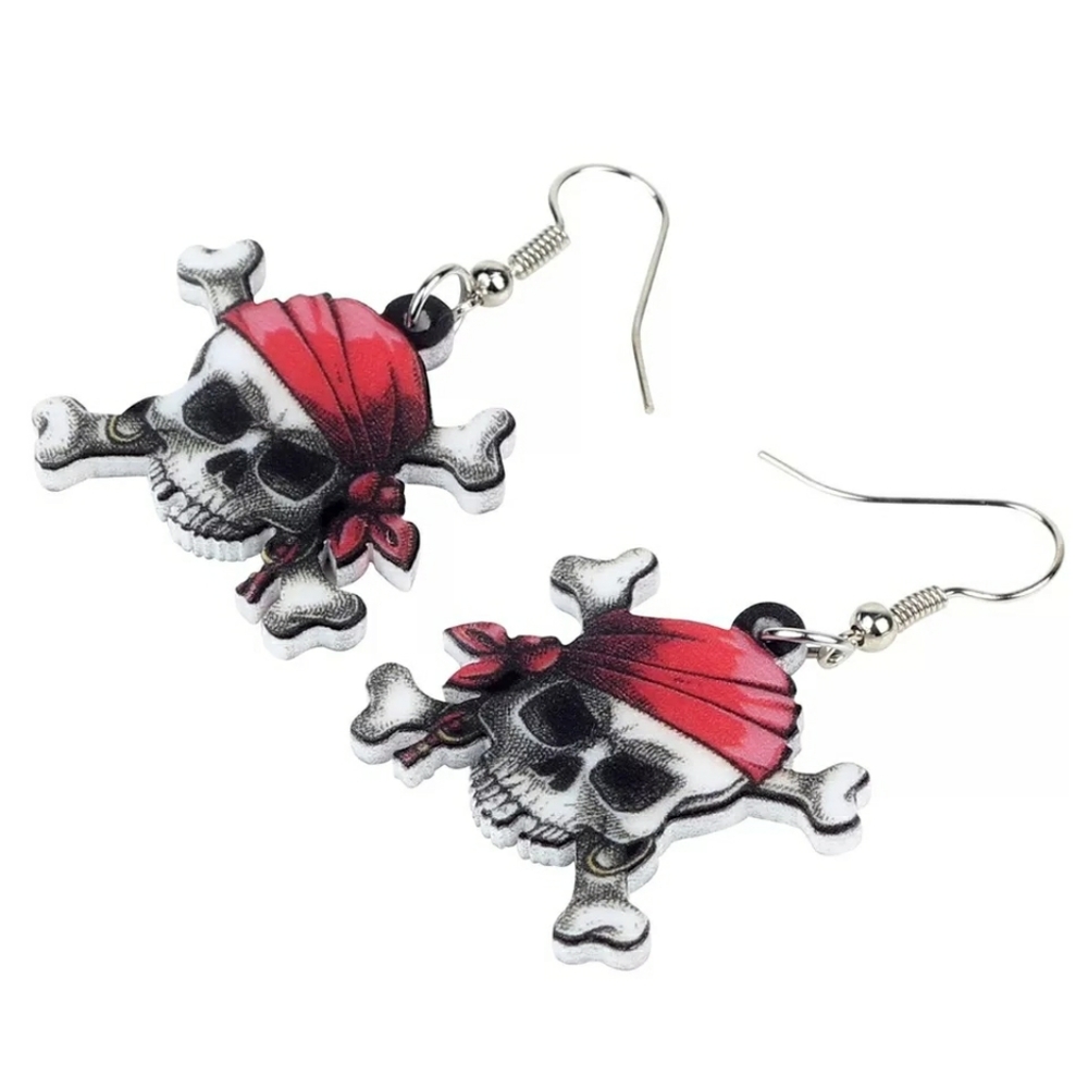 Halloween Day Of The Dead Dangle Earrings - Picture 3 of 6